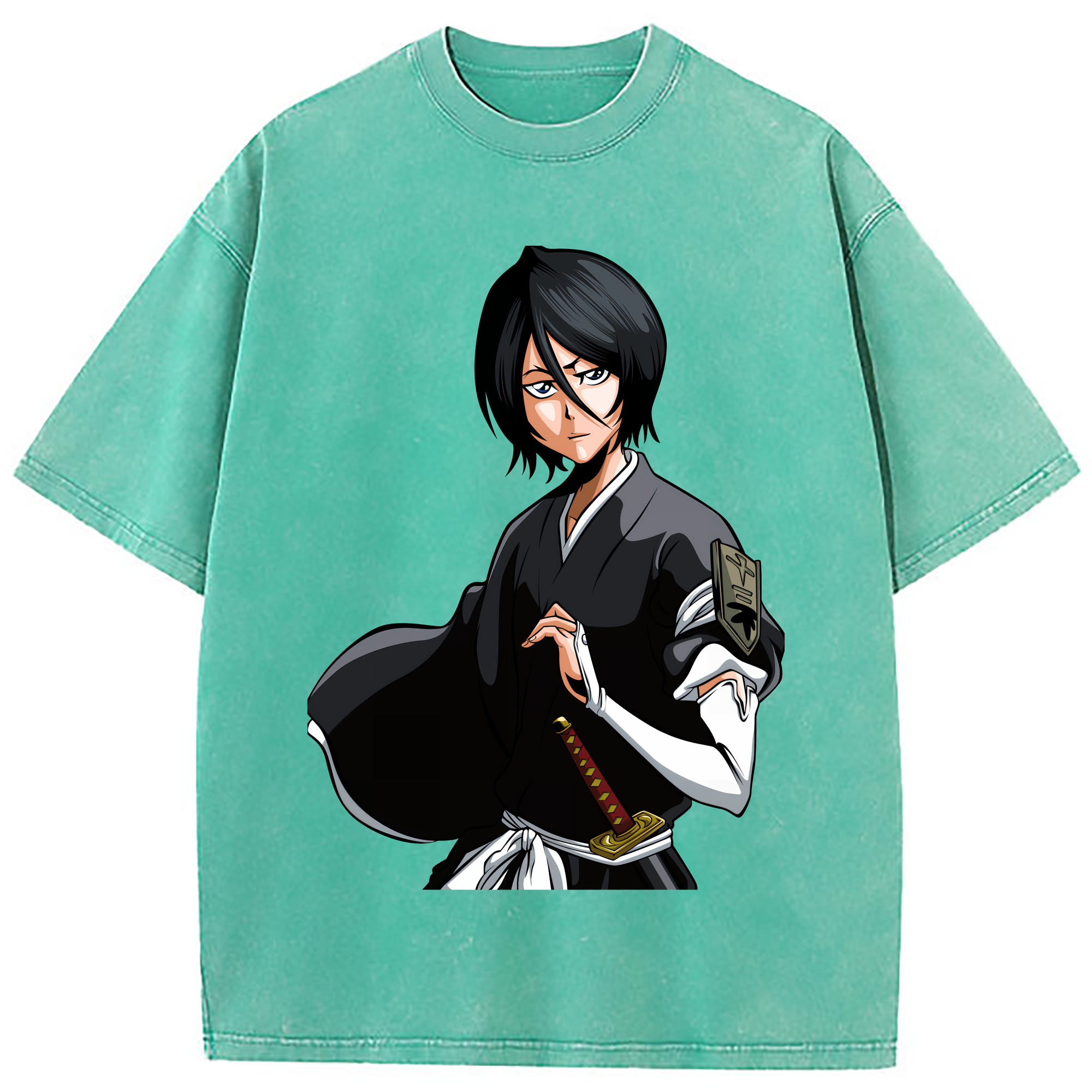 （画像用） ブリーチ 朽木ルキア BLEACH Kuchiki Rukia 綿100% ヴィンテージ風 半袖Tシャツ（フロントプリント）